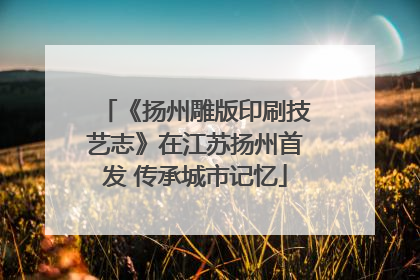 《扬州雕版印刷技艺志》在江苏扬州首发 传承城市记忆