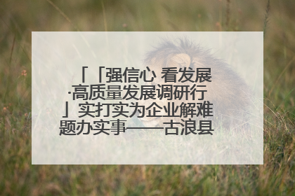 「强信心 看发展·高质量发展调研行」实打实为企业解难题办实事——古浪县优化营商环境助力企业高质量发展见闻