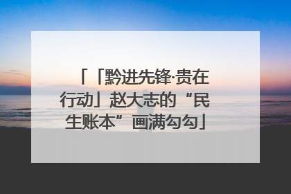 「黔进先锋·贵在行动」赵大志的“民生账本”画满勾勾