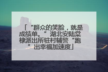 “群众的笑脸，就是成绩单。”湖北安陆棠棣派出所驻村辅警“跑”出幸福加速度