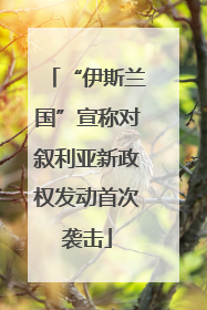 “伊斯兰国”宣称对叙利亚新政权发动首次袭击