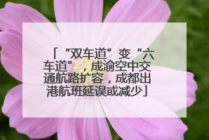 “双车道”变“六车道”，成渝空中交通航路扩容，成都出港航班延误或减少