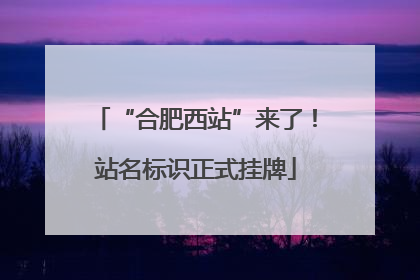 “合肥西站”来了！站名标识正式挂牌