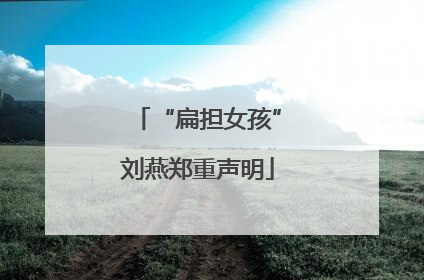 “扁担女孩”刘燕郑重声明