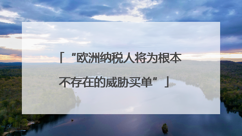 “欧洲纳税人将为根本不存在的威胁买单”