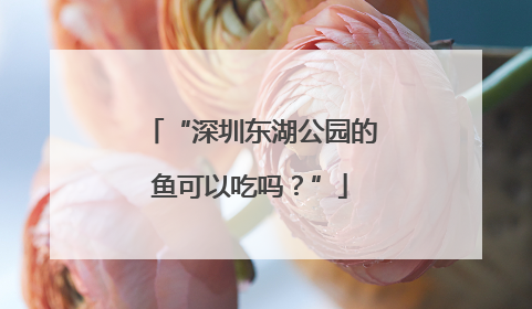 “深圳东湖公园的鱼可以吃吗？”