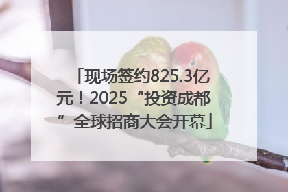 现场签约825.3亿元！2025“投资成都”全球招商大会开幕