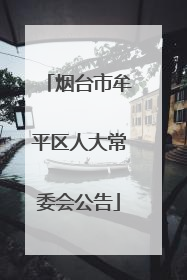 烟台市牟平区人大常委会公告