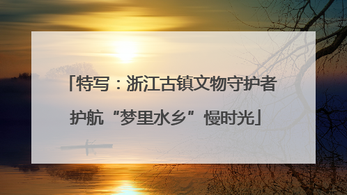 特写：浙江古镇文物守护者 护航“梦里水乡”慢时光