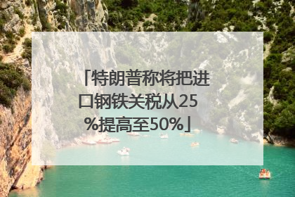 特朗普称将把进口钢铁关税从25%提高至50%