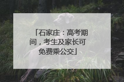 石家庄：高考期间，考生及家长可免费乘公交