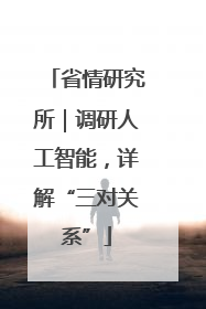 省情研究所｜调研人工智能，详解“三对关系”
