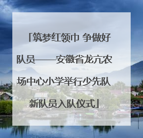 筑梦红领巾 争做好队员——安徽省龙亢农场中心小学举行少先队新队员入队仪式