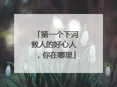 第一个下河救人的好心人，你在哪里