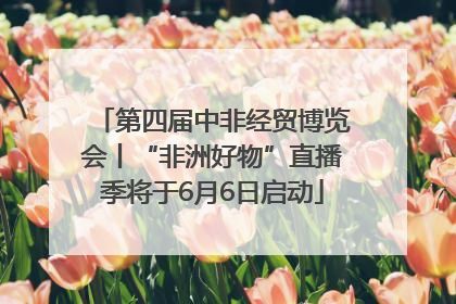 第四届中非经贸博览会丨“非洲好物”直播季将于6月6日启动