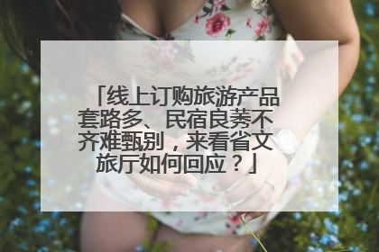线上订购旅游产品套路多、民宿良莠不齐难甄别，来看省文旅厅如何回应？