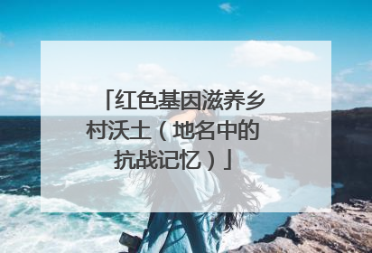 红色基因滋养乡村沃土（地名中的抗战记忆）