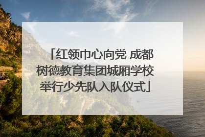 红领巾心向党 成都树德教育集团城厢学校举行少先队入队仪式
