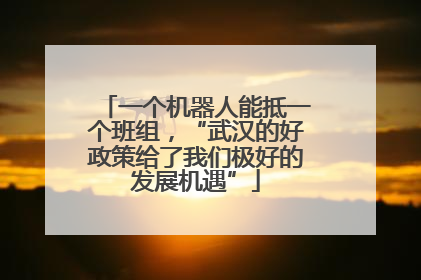 一个机器人能抵一个班组，“武汉的好政策给了我们极好的发展机遇”