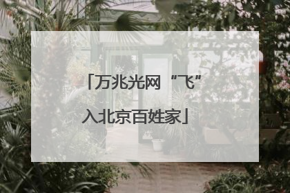 万兆光网“飞”入北京百姓家