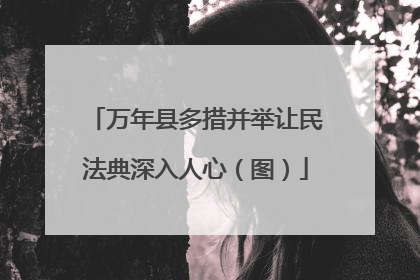 万年县多措并举让民法典深入人心（图）