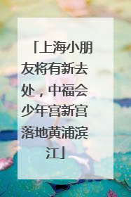 上海小朋友将有新去处，中福会少年宫新宫落地黄浦滨江