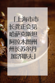 上海市市长龚正会见哈萨克斯坦阿拉木图州州长苏尔丹加济耶夫