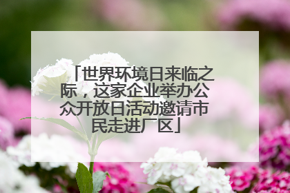 世界环境日来临之际，这家企业举办公众开放日活动邀请市民走进厂区