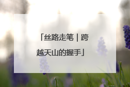 丝路走笔｜跨越天山的握手