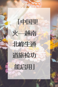 中国里火—越南北峰生通道旅检功能启用