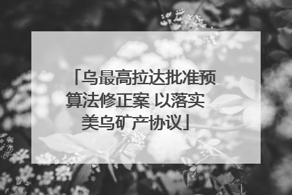 乌最高拉达批准预算法修正案 以落实美乌矿产协议