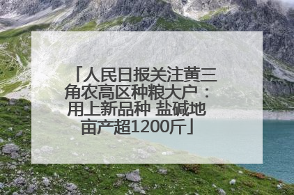 人民日报关注黄三角农高区种粮大户：用上新品种 盐碱地亩产超1200斤
