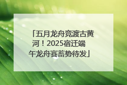 五月龙舟竞渡古黄河！2025宿迁端午龙舟赛蓄势待发