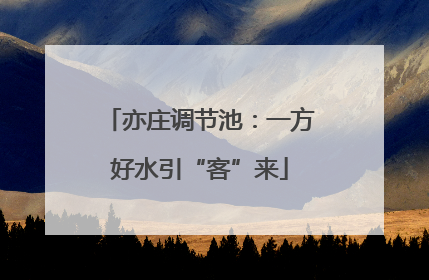 亦庄调节池：一方好水引“客”来