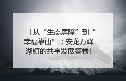 从“生态屏障”到“幸福靠山”：安龙万峰湖镇的共享发展答卷