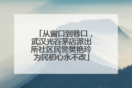 从窗口到巷口，武汉光谷茅店派出所社区民警樊艳玲为民初心永不改