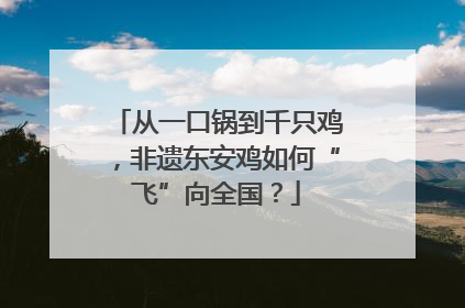 从一口锅到千只鸡，非遗东安鸡如何“飞”向全国？