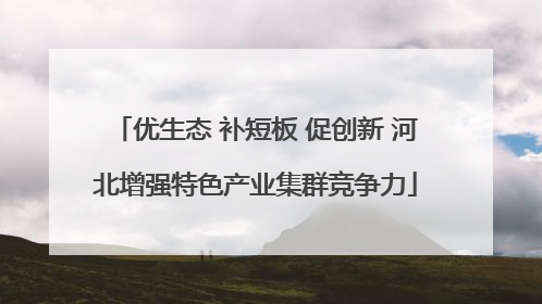 优生态 补短板 促创新 河北增强特色产业集群竞争力
