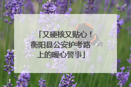 又硬核又贴心！衡阳县公安护考路上的暖心警事