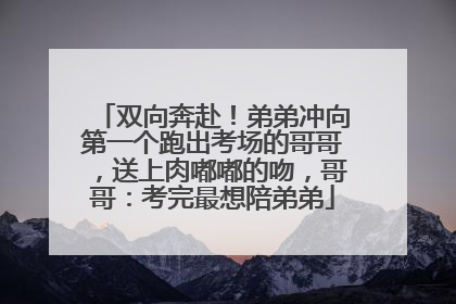 双向奔赴！弟弟冲向第一个跑出考场的哥哥，送上肉嘟嘟的吻，哥哥：考完最想陪弟弟