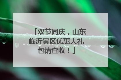 双节同庆，山东临沂景区优惠大礼包请查收！