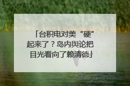 台积电对美“硬”起来了？岛内舆论把目光看向了赖清德