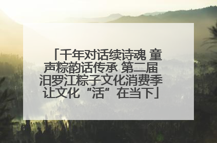 千年对话续诗魂 童声粽韵话传承 第二届汨罗江粽子文化消费季让文化“活”在当下