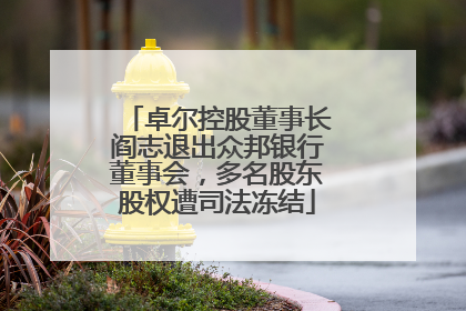 卓尔控股董事长阎志退出众邦银行董事会，多名股东股权遭司法冻结