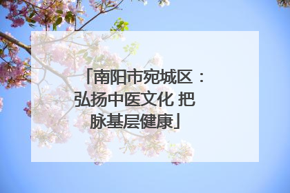 南阳市宛城区：弘扬中医文化 把脉基层健康