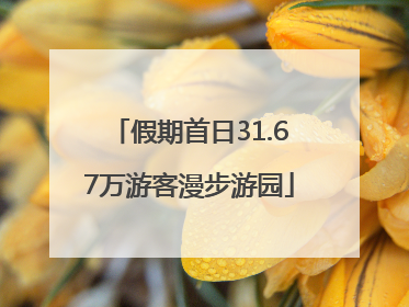 假期首日31.67万游客漫步游园