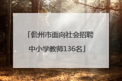 儋州市面向社会招聘中小学教师136名