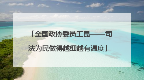 全国政协委员王昆——司法为民做得越细越有温度