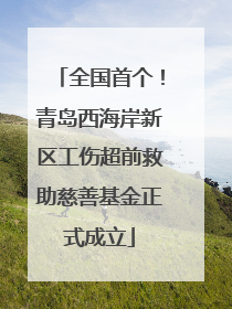 全国首个！青岛西海岸新区工伤超前救助慈善基金正式成立