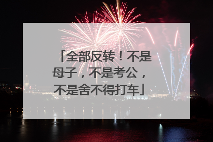全部反转！不是母子，不是考公，不是舍不得打车